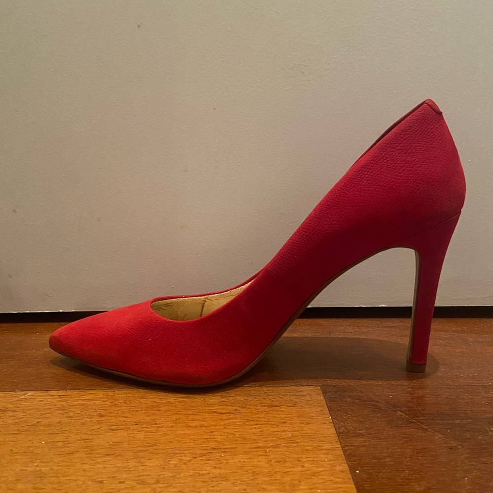 Banana Republic Red Suede Stiletto Pumps, Size 8 - Picture 3 of 8